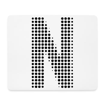 Buchstabe N – Punktmuster Initial Design - Mousepad (Querformat) - Weiß - Vorne