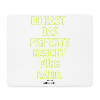 Neon Typo: Du hast das perfekte Gesicht - Mousepad (Querformat) - Weiß - Vorne