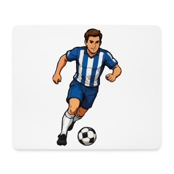 Blau-Weißer Fußball - Mousepad (Querformat) - Weiß - Vorne