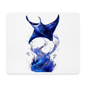 Manta astral bleu cosmique - Tapis de souris (format paysage) - blanc - Devant