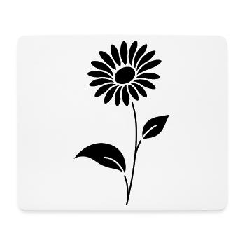 Abstrakte Blumen Silhouette Sommermotiv - Mousepad (Querformat) - Weiß - Vorne