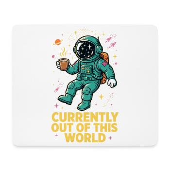 Astronaut mit Kaffee im Weltall - Mousepad (Querformat) - Weiß - Vorne