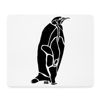 Black Graphic Penguin – Geometrisches Porträt - Mousepad (Querformat) - Weiß - Vorne