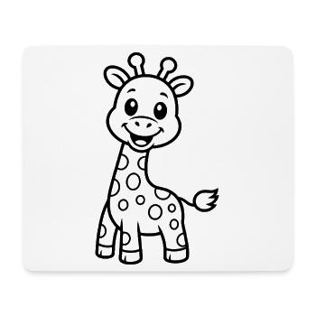 Cute Giraffe Kids Animal Motif - Mouse Pad (horizontal) - white - Front
