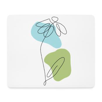 Lineart Daisies with Pastel Shapes - Mouse Pad (horizontal) - white - Front