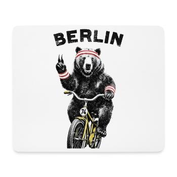 Berlin Bear on Bicycle - Mouse Pad (horizontal) - white - Front