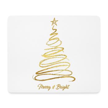 Goldener Weihnachtszauber – Merry & Bright - Mousepad (Querformat) - Weiß - Vorne