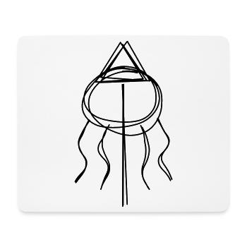Maibaum handgezeichnet - Mousepad (Querformat) - Weiß - Vorne