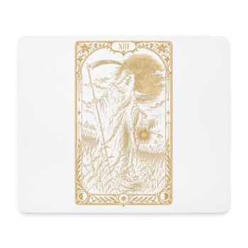 Tarotkarte XIII – Der Sensenmann mit Laterne - Mousepad (Querformat) - Weiß - Vorne