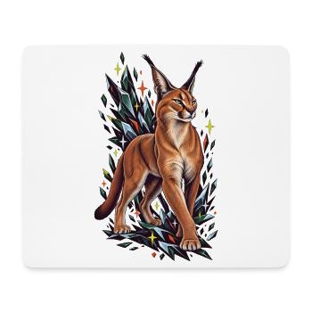 Karakal mit kristallinen Mitternachtsfunken - Mousepad (Querformat) - Weiß - Vorne