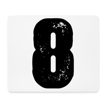 8 Zahl Trikot - Mousepad (Querformat) - Weiß - Vorne