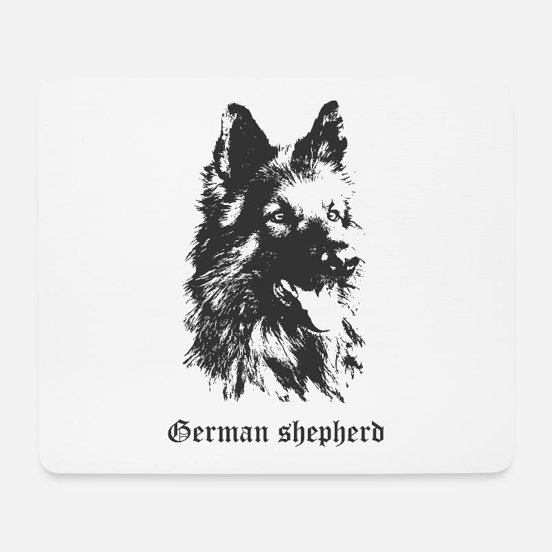 Deutscher Schäferhund - Mousepad (Querformat) - Weiß