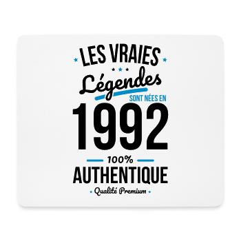Anniversaire 30 ans - Légendes sont nées en 1992 - Tapis de souris (format paysage) - blanc - Devant