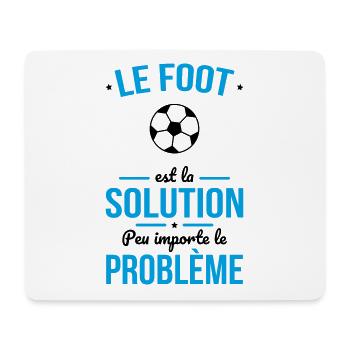 Le foot est la solution peu importe le problème - Tapis de souris (format paysage) - blanc - Devant