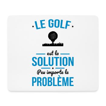 Le golf est la solution peu importe le problème - Tapis de souris (format paysage) - blanc - Devant