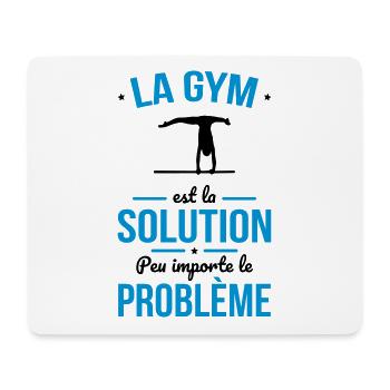 La gym est la solution peu importe le problème - Tapis de souris (format paysage) - blanc - Devant