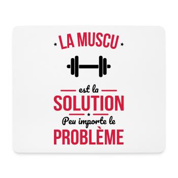 La muscu est la solution peu importe le problème - Tapis de souris (format paysage) - blanc - Devant