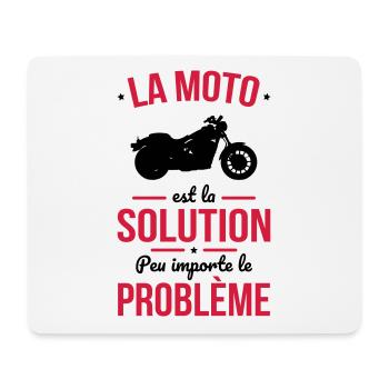 La moto est la solution peu importe le problème - Tapis de souris (format paysage) - blanc - Devant