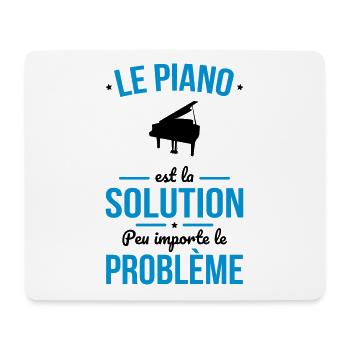 Le piano est la solution peu importe le problème - Tapis de souris (format paysage) - blanc - Devant