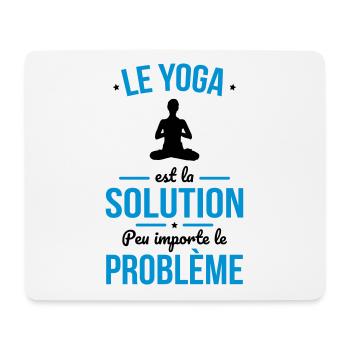 Le yoga est la solution peu importe le problème - Tapis de souris (format paysage) - blanc - Devant
