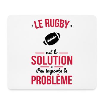 Le rugby est la solution peu importe le problème - Tapis de souris (format paysage) - blanc - Devant