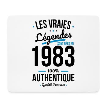 Anniversaire 40 ans - Légendes sont nées en 1983 - Tapis de souris (format paysage) - blanc - Devant