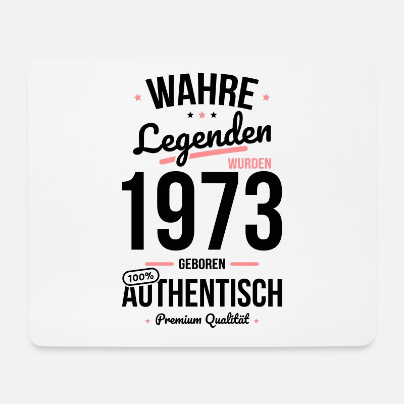 50. Geburtstag - Legenden wurden 1973 - Mousepad (Querformat) - Weiß