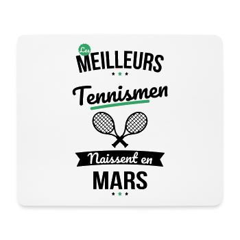 Les meilleurs tennismen naissent en Mars - Tapis de souris (format paysage) - blanc - Devant