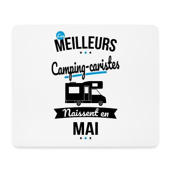 Les meilleurs camping-caristes naissent en Mai - Tapis de souris (format paysage) - blanc - Devant