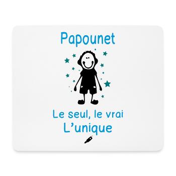 Papounet le Seul le Vrai l'Unique - Cadeau Humour - Tapis de souris (format paysage) - blanc - Devant