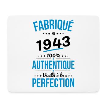 Anniversaire 81 ans - Fabriqué en 1943 - Tapis de souris (format paysage) - blanc - Devant