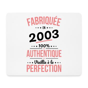 Anniversaire 20 ans - Fabriquée en 2003 - Tapis de souris (format paysage) - blanc - Devant