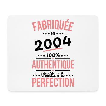Anniversaire 20 ans - Fabriquée en 2004 - Tapis de souris (format paysage) - blanc - Devant