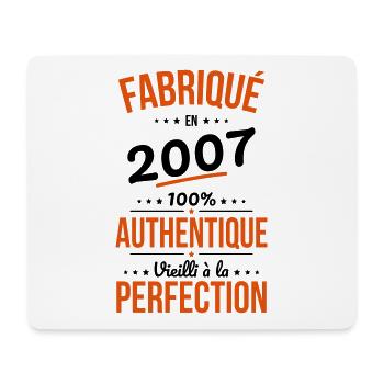 18th Birthday - Made in 2007 - Mouse Pad (horizontal) - white - Front