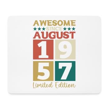 Awesome since August 1957 65th Birthday Gift - Mouse Pad (horizontal) - white - Front
