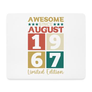 Awesome since August 1967 55th Birthday Gift - Mouse Pad (horizontal) - white - Front