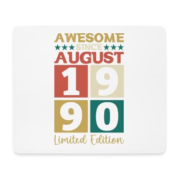 Awesome since August 1990 32nd Birthday Gift - Mouse Pad (horizontal) - white - Front