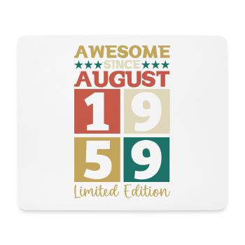 Awesome since August 1959 63rd Birthday Gift - Mouse Pad (horizontal) - white - Front