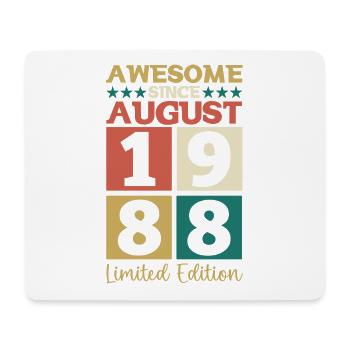 Awesome since August 1988 34th Birthday Gift - Mouse Pad (horizontal) - white - Front