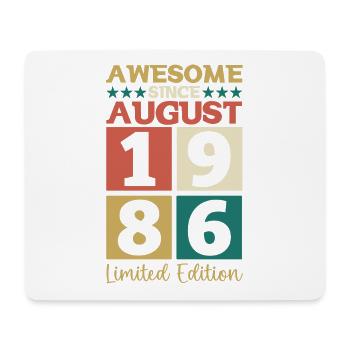 Awesome since August 1986 36th Birthday Gift - Mouse Pad (horizontal) - white - Front