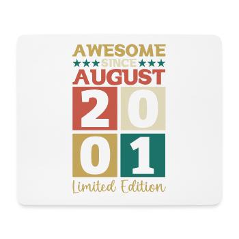 Awesome since August 2001 21st Birthday Gift - Mouse Pad (horizontal) - white - Front