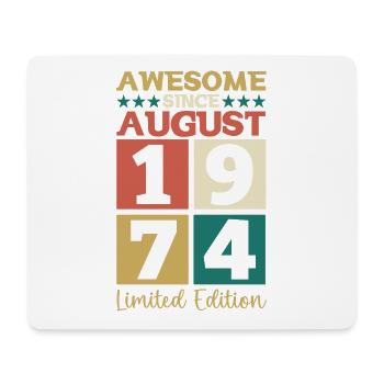 Awesome since August 1974 48th Birthday Gift - Mouse Pad (horizontal) - white - Front