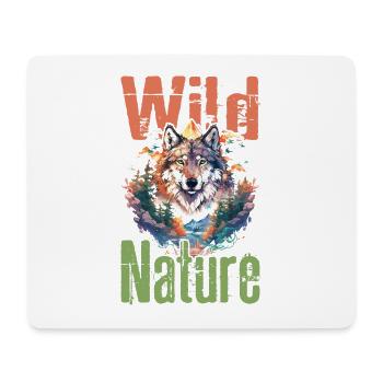 Wolf Wild Nature Wolfskopf Wildnis Wald Bäume - Mousepad (Querformat) - Weiß - Vorne