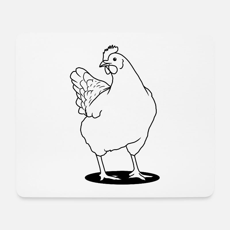 Huhn - Mousepad (Querformat) - Weiß