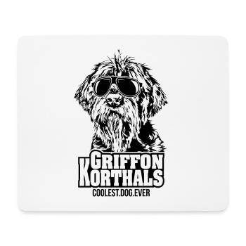 GRIFFON KORTHALS chien le plus cool de tous les temps Chien disant chien - Tapis de souris (format paysage) - blanc - Devant