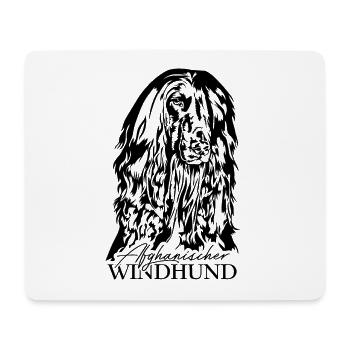 AFGHAN GREYHOUND Portrait Dogs Wilsigns - Mouse Pad (horizontal) - white - Front