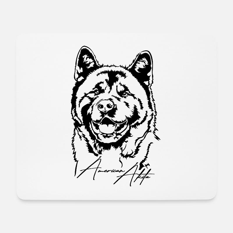 AMERICAN AKITA Hundeportrait Hunde Wilsigns - Mousepad (Querformat) - Weiß