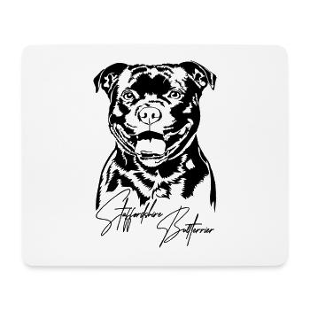 Staffordshire Bull Terrier Portrait Chiens Wilsigns - Tapis de souris (format paysage) - blanc - Devant