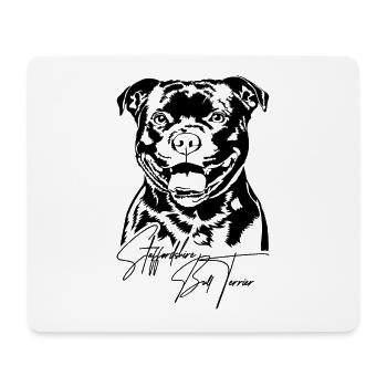 Staffordshire Bull Terrier Portrait Chiens Wilsigns - Tapis de souris (format paysage) - blanc - Devant