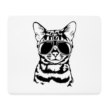 Bengal Katze cool Sonnenbrille Katzen Wilsigns - Mousepad (Querformat) - Weiß - Vorne